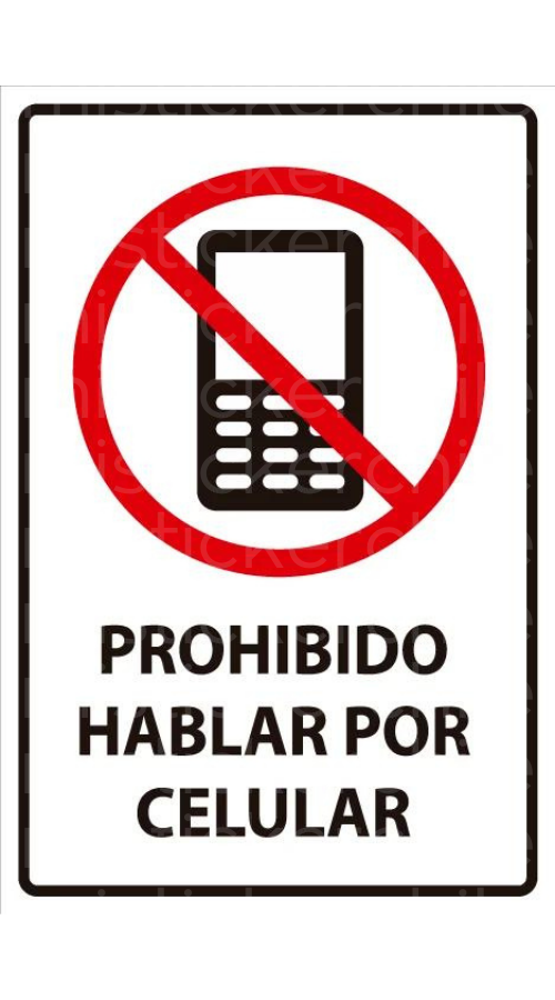 Señaletica prohibido hablar por teléfono